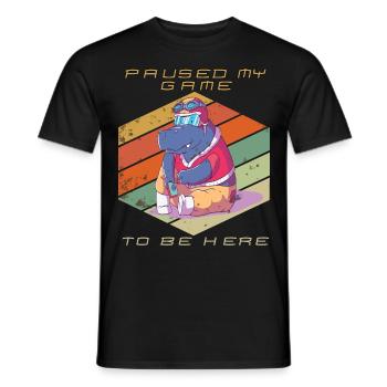 Gamer a mis en pause mon jeu Jeux vidéo Retro Gaming Cons - T-shirt homme - noir - Devant - AI Model Male 178 light (178cm)