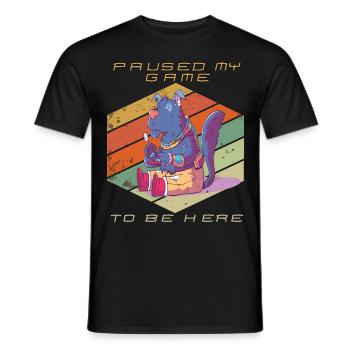 Video Games Paused My Game Retro Gaming Funny Game - Men's T-Shirt - black - Front - AI Model Male 178 light (178cm)