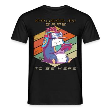 Jeux vidéo Gamer a mis en pause mon jeu Retro Gaming Peng - T-shirt homme - noir - Devant - AI Model Male 178 light (178cm)
