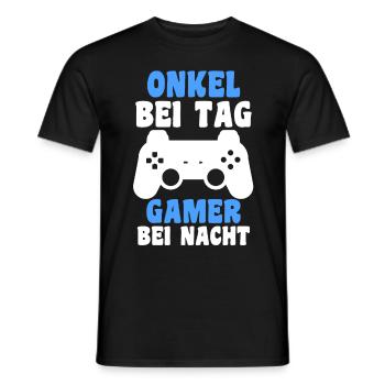 Patenonkel Gamer Zocker Pate Onkel - Männer T-Shirt - Schwarz - Vorne - AI Model Male 178 light (178cm)