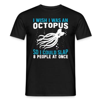 Octopus Octopus Sea Tentacle Octopus Octopus Octopus - Men's T-Shirt - black - Front - AI Model Male 178 light (178cm)