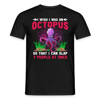 Octopus Octopus Sea Tentacle Octopus Octopus Octopus - Men's T-Shirt - black - Front - AI Model Male 178 light (178cm)
