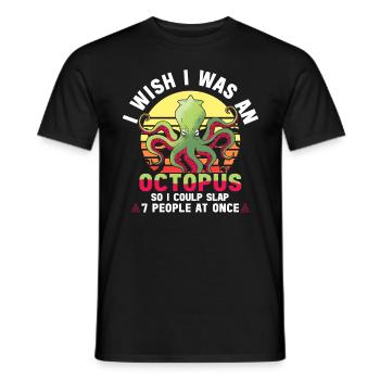 Octopus Octopus Sea Tentacle Octopus Octopus Octopus - Men's T-Shirt - black - Front - AI Model Male 178 light (178cm)