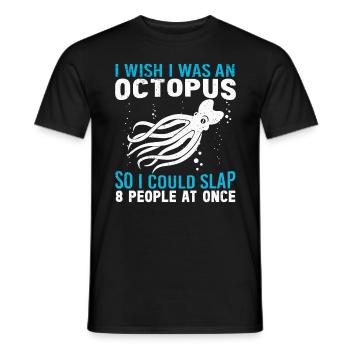 Octopus Octopus Sea Tentacle Octopus Octopus Octopus - Men's T-Shirt - black - Front - AI Model Male 178 light (178cm)