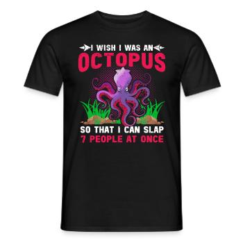 Octopus Octopus Sea Tentacle Octopus Octopus Octopus - Men's T-Shirt - black - Front - AI Model Male 178 light (178cm)