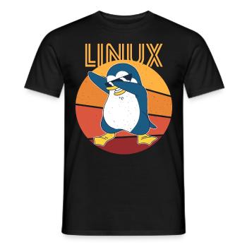 Linux Admin Cool Penguin Nerd Informatics - T-shirt homme - noir - Devant - AI Model Male 178 light (178cm)
