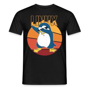 Linux Root Admin Cool Penguin Informatics Nerd - T-shirt homme - noir - Devant - AI Model Male 178 light (178cm)