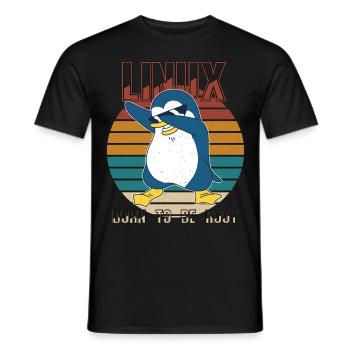 Linux Born To Be Root Cool Penguin Nerd Programmin - T-shirt homme - noir - Devant - AI Model Male 178 light (178cm)