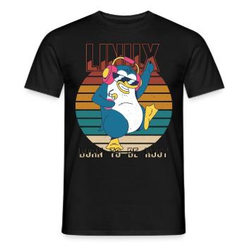 Born To Be Root Party Linux Cool Penguin Nerd Prog - Männer T-Shirt - Schwarz - Vorne - AI Model Male 178 light (178cm)