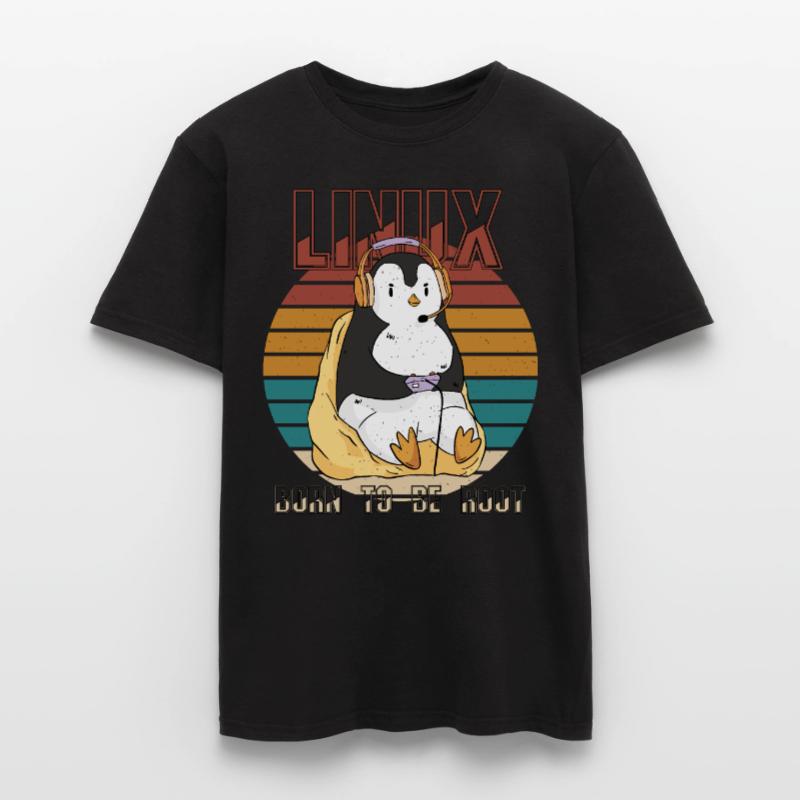 Linux Gamer Root Party Cool Penguin Nerd Programmes T-shirt homme