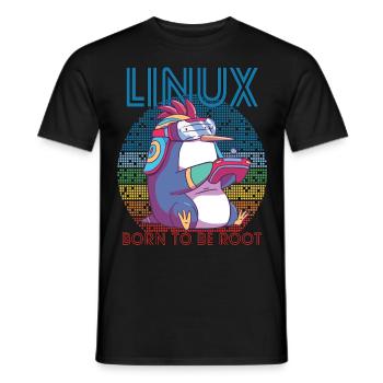 Linux Gamer Penguin Root Party Geek Programmer Adm - Männer T-Shirt - Schwarz - Vorne - AI Model Male 178 light (178cm)