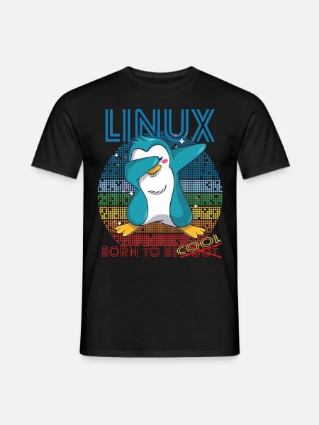 Linux Cool Born To Be Root Cute Penguin Geek Admin - T-shirt homme - noir
