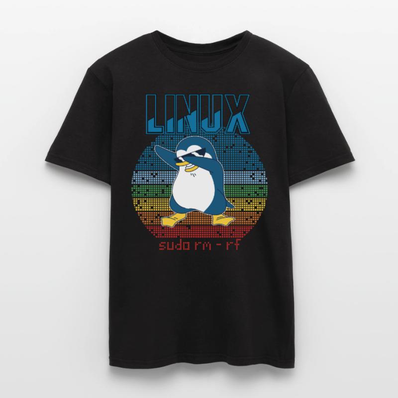 Linux sudo root geek admin pingouin nerd programmeur T-shirt homme