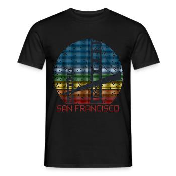 Golden Gate Bridge San Francisco Souvenir California - Men's T-Shirt - black - Front - AI Model Male 178 light (178cm)