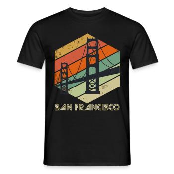 San Francisco Souvenir California Golden Gate Bri - Men's T-Shirt - black - Front - AI Model Male 178 light (178cm)