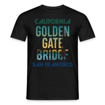 Golden Gate Bridge Souvenir San Francisco Tour in - Men's T-Shirt - black - Front - AI Model Male 178 light (178cm)