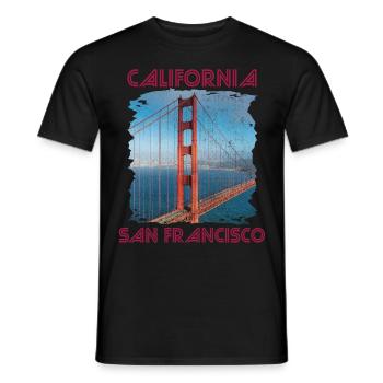 California Love San Francisco Golden Gate Bridge-A - Men's T-Shirt - black - Front - AI Model Male 178 light (178cm)