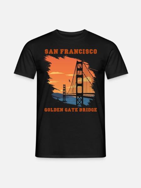 Golden Gate Bridge San Francisco Souvenir Kalifornien - T-shirt herr - svart