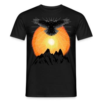 Rayons de soleil Raven Mountains Au-delà de la nature Soleil - T-shirt homme - noir - Devant - AI Model Male 178 light (178cm)