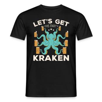 Octopus Octopus Sea Tentacle Octopus Octopus Octopus - Men's T-Shirt - black - Front - AI Model Male 178 light (178cm)