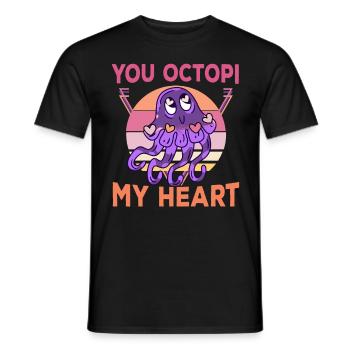 Octopus Octopus Sea Tentacle Octopus Octopus Octopus - Men's T-Shirt - black - Front - AI Model Male 178 light (178cm)