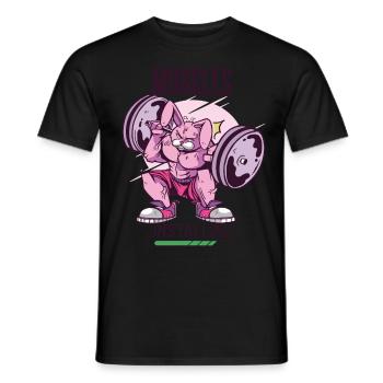 Muskeln installieren Rabbit Gym Motivation Workout - Männer T-Shirt - Schwarz - Vorne - AI Model Male 178 light (178cm)
