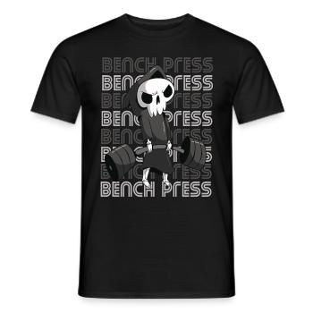 Death Bench Press Workout Motivation Deadlift Gym - Men's T-Shirt - black - Front - AI Model Male 178 light (178cm)