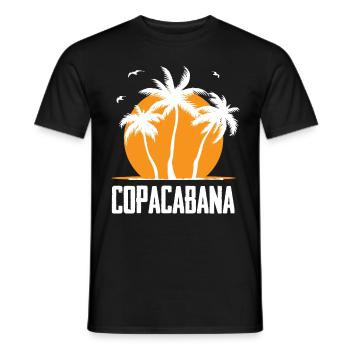 Copacabana Rio Palm Trees Summer Beach Sun Waves U - Men's T-Shirt - black - Front - AI Model Male 178 light (178cm)
