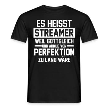 Gaming Zocken Zocker Gamer Streaming Streamer - Männer T-Shirt - Schwarz - Vorne - AI Model Male 178 light (178cm)