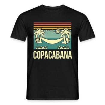 Copacabana Rio Palms Summer Beach Sun Brazil - Men's T-Shirt - black - Front - AI Model Male 178 light (178cm)