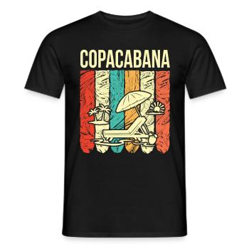 Copacabana Urlaub Rio Palmen Sommer Strand Sonne B - Männer T-Shirt - Schwarz - Vorne - AI Model Male 178 light (178cm)