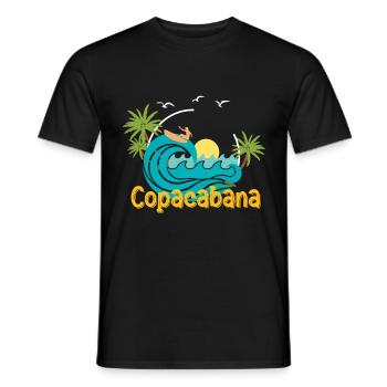 Vacances en bord de mer Copacabana Palms Summer Waves Brasi - T-shirt homme - noir - Devant - AI Model Male 178 light (178cm)