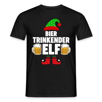 Weinachten Weihnachtself Bier Elfe Elfen - Männer T-Shirt - Schwarz - Vorne - AI Model Male 178 light (178cm)