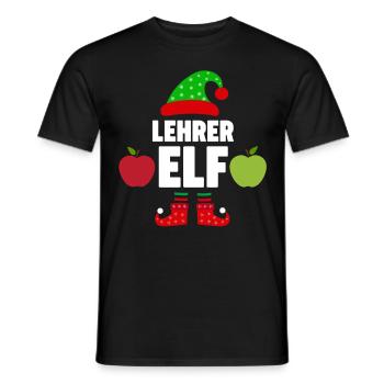Weinachten Weihnachtself Lehrer Elf Elfen - Männer T-Shirt - Schwarz - Vorne - AI Model Male 178 light (178cm)