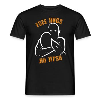 Free Hugs Judo Jiu-Jitsu BJJ Luta MMA Kampfsport - Männer T-Shirt - Schwarz - Vorne - AI Model Male 178 light (178cm)