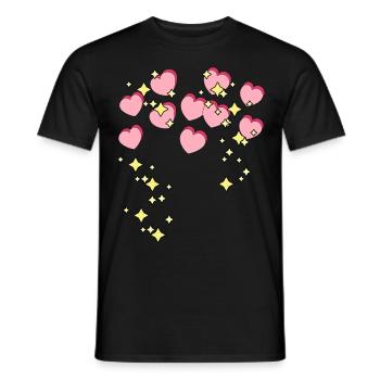 Hearts Stars Love Romantic Valentine Couple - Men's T-Shirt - black - Front - AI Model Male 178 light (178cm)