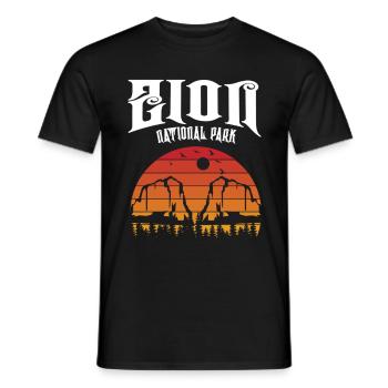 Zion National Park Utah Wandern Camping Outdoor - Männer T-Shirt - Schwarz - Vorne - AI Model Male 178 light (178cm)