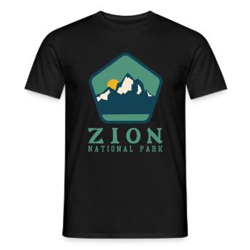 Zion National Park Utah Hiking Camping Outdoor - Men's T-Shirt - black - Front - AI Model Male 178 light (178cm)