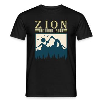 Zion National Park Utah Wandern Camping Outdoor - Männer T-Shirt - Schwarz - Vorne - AI Model Male 178 light (178cm)