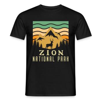 Zion National Park Utah Wandern Camping Outdoor - Männer T-Shirt - Schwarz - Vorne - AI Model Male 178 light (178cm)