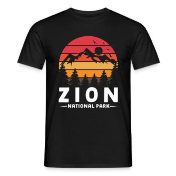 Zion National Park Utah Wandern Camping Outdoor - Männer T-Shirt - Schwarz - Vorne - AI Model Male 178 light (178cm)