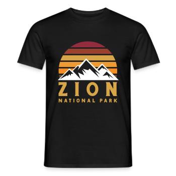 Zion National Park Utah Hiking Camping Outdoor - Men's T-Shirt - black - Front - AI Model Male 178 light (178cm)