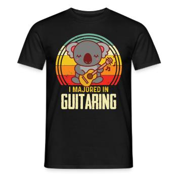 Gitaarspel Leuke gitarist Rockgitaar muzikant - Heren T-shirt - zwart - Voor - AI Model Male 178 light (178cm)