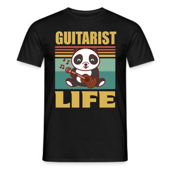 Guitare Mignon Panda Guitariste Rock Guitare Gi - T-shirt homme - noir - Devant - AI Model Male 178 light (178cm)
