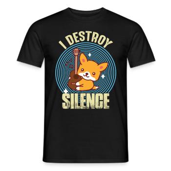 Guitare Destroy Silence Nice Fox guitariste Rockgi - T-shirt homme - noir - Devant - AI Model Male 178 light (178cm)