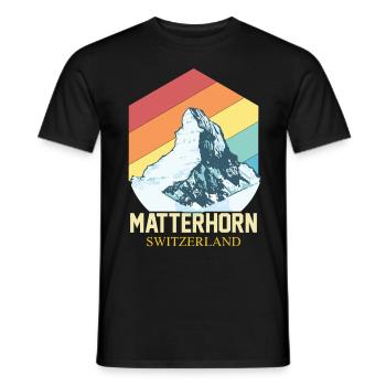 Matterhorn Alpes Suisse Souvenir Zermatt Ski - T-shirt homme - noir - Devant - AI Model Male 178 light (178cm)