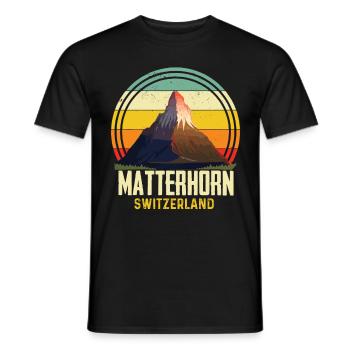 Cervin Suisse Alpes Souvenir Ski Zermatt Skif - T-shirt homme - noir - Devant - AI Model Male 178 light (178cm)