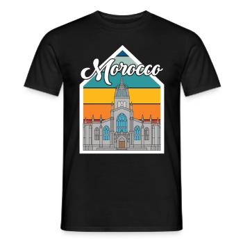 Marokko Skyline Afrika Stadt Gibraltar Ozean - Männer T-Shirt - Schwarz - Vorne - AI Model Male 178 light (178cm)