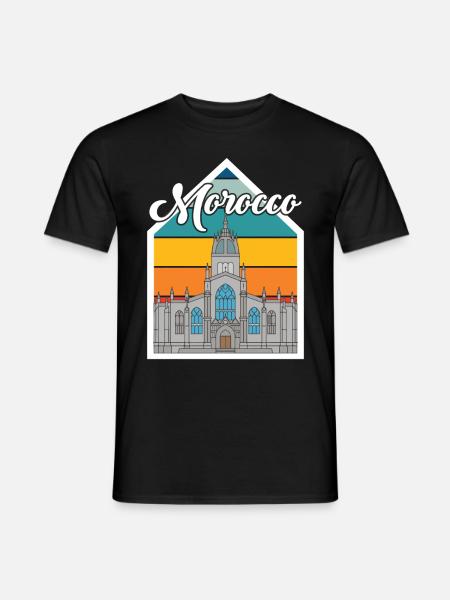Morocco Skyline Africa City Gibraltar Ocean - Men's T-Shirt - black