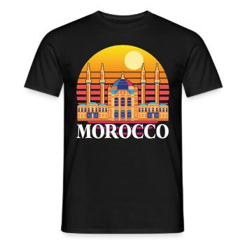 Maroc Temple Afrique Gibraltar Plage marocaine - T-shirt homme - noir - Devant - AI Model Male 178 light (178cm)
